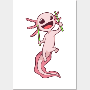 Pound Fitness Axolotl Posters and Art